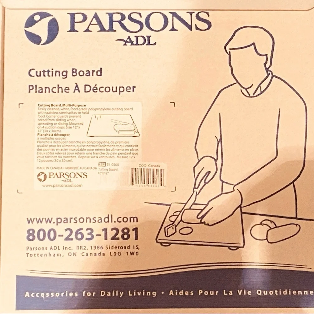NWT Ability Helping Hands Pronged Food🥒Preparation 🍱 Cutting Board Raised Corns